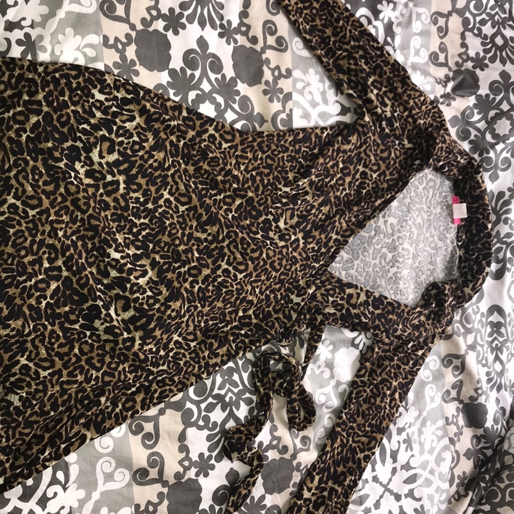 Wrap around leopard dress